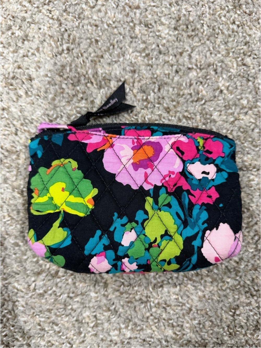 Vera Bradley Quilted Small Cosmetics Pouch with Mirror